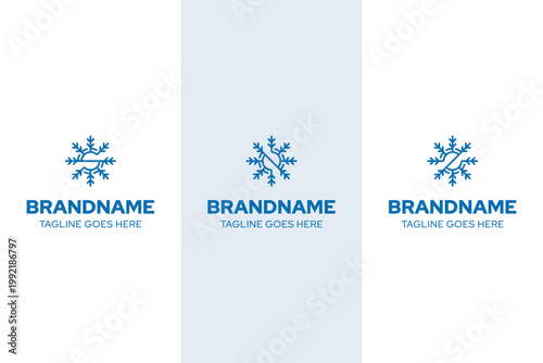 Letter S N Z Snowflake Logo, symbolizing purity, uniqueness, and cool precision