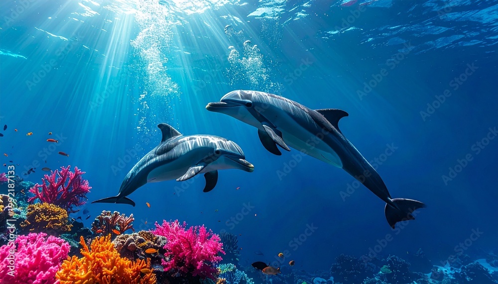 Obraz premium underwater scene with fish