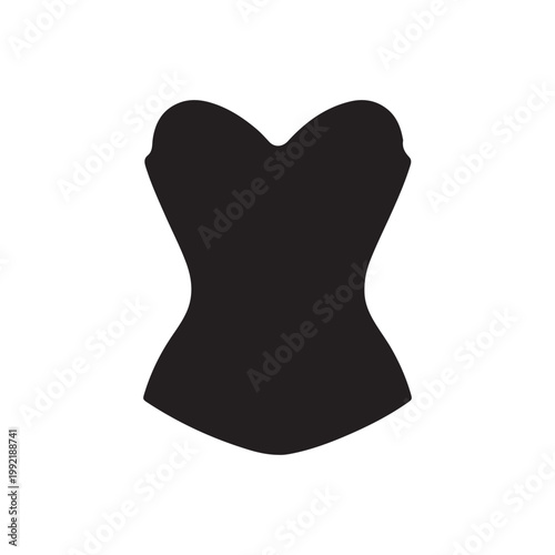 Corset silhouette icon vector flat design on white background