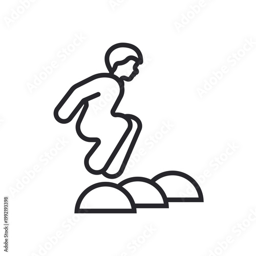 obstacle running icons outline and Flat Style,transparent background