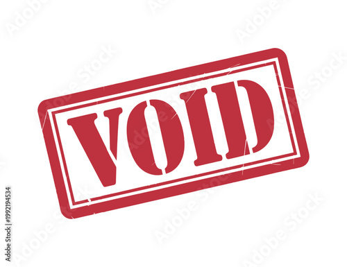Red Void Stamp Over White Background Minimalist Graphic