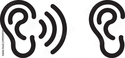 Hearing and listening concept with ear icons