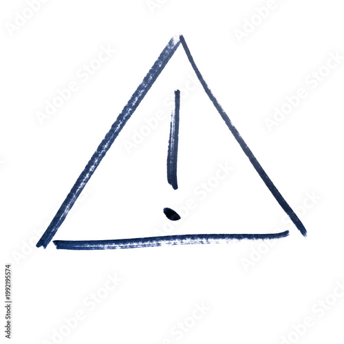 an exclamation point inside a triangle drawn with a black marker