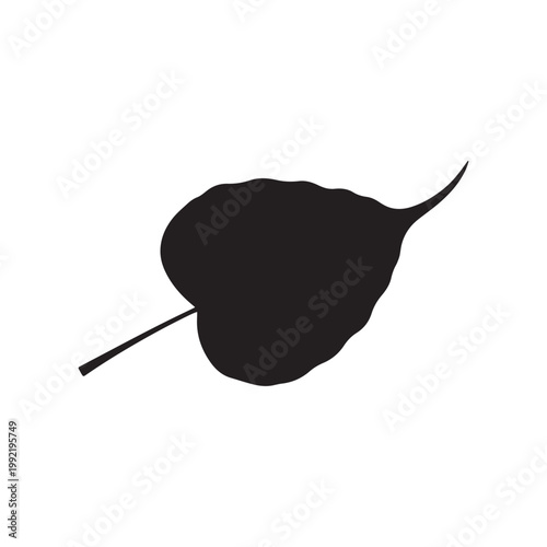Bodhi leaf silhouette icon vector flat design