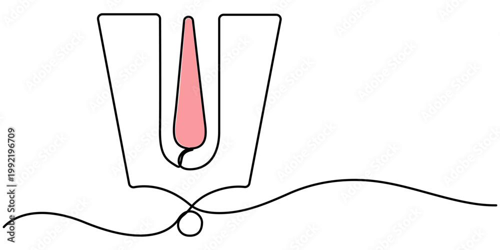 Ταπετσαρία Tilak continuous one line drawing, Minimalist vector isolated, outline illustration in white background