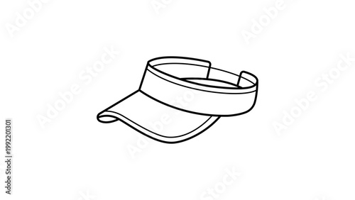 Bild auf Leinwand Minimalist Sun Visor Cap Vector Icon with Editable Stroke