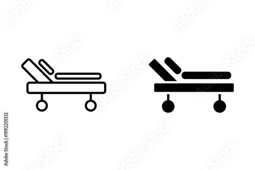 Hospital bed icon isolated on white background