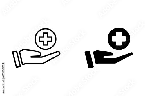 Medical Aid icon set on white background