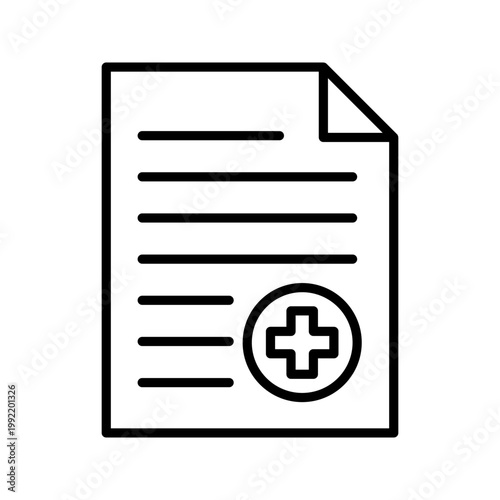 Patient record icon in line design. patient record, medical data, health report, clinical file, documentation on white background vector. Patient record editable stroke icon