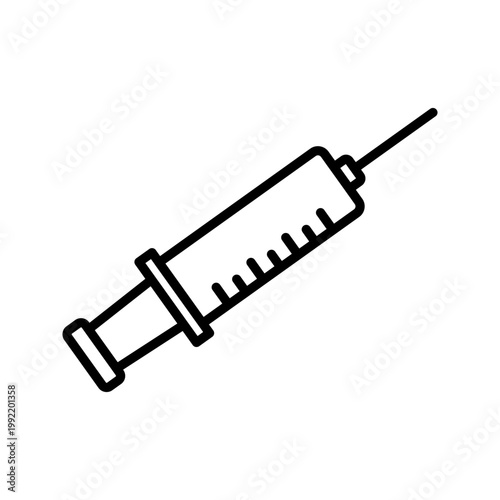 Syringe outlined and solid icon vector collection.