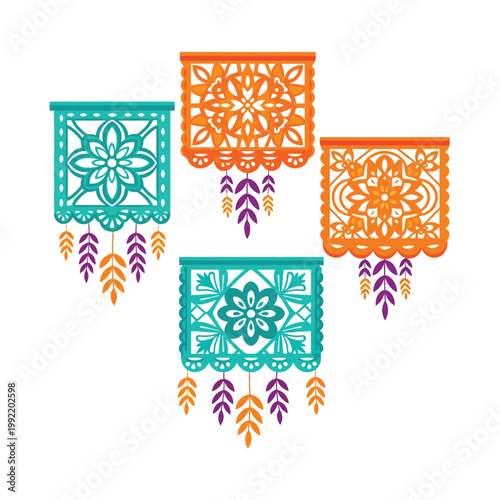Vibrant papel picado decorations for a festive cinco de mayo celebration