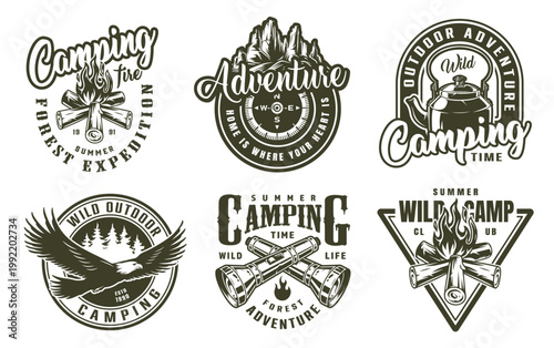 Enjoying outdoor camping trip