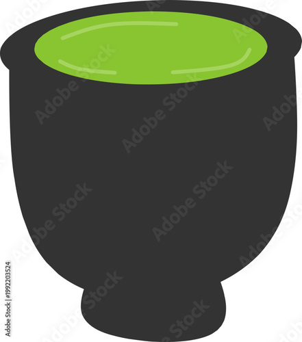 Japanese Matcha and Green Tea Ceremony Decoration Illustration