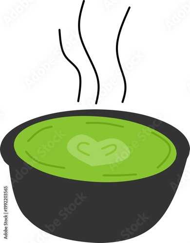 Japanese Matcha and Green Tea Ceremony Decoration Illustration