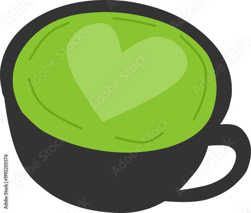 Japanese Matcha and Green Tea Ceremony Decoration Illustration