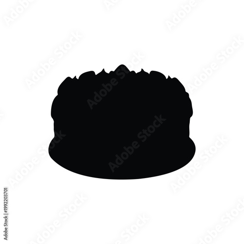 Strawberry cake silhouette icon vector illustration.