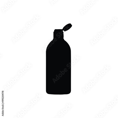 Tanning lotion silhouette icon vector illustration.
