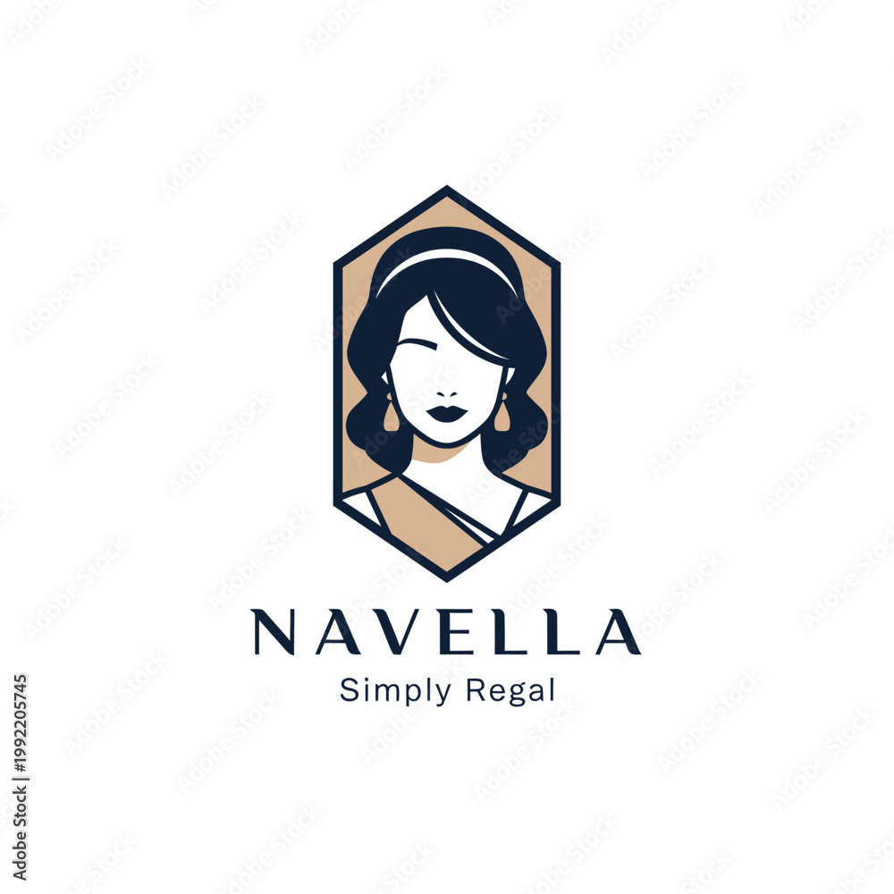 Fototapeta premium Woman Face Logo Illustration Design.