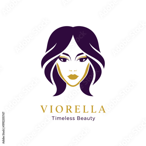 Woman Face Beauty Logo Design.
