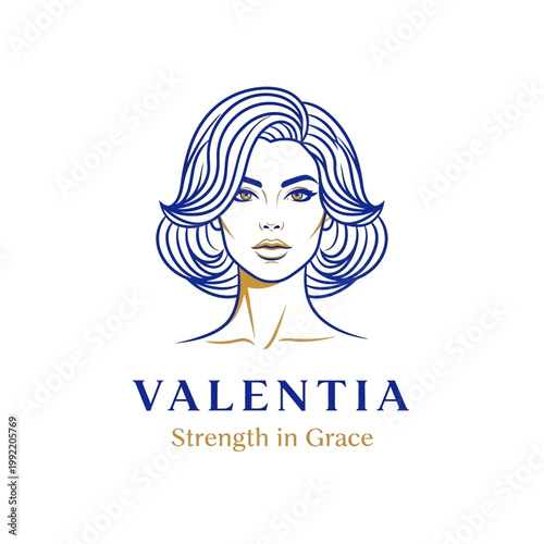 Woman Face Portrait Line Drawing Illustration.