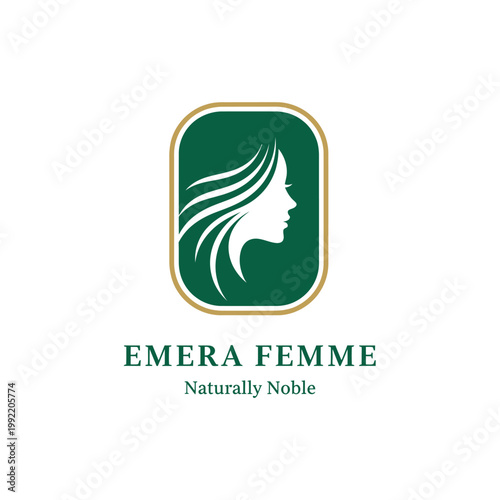 Woman Face Profile Hair Silhouette Logo.