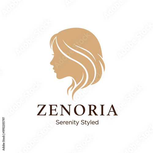 Woman Face Profile Hair Silhouette Logo.