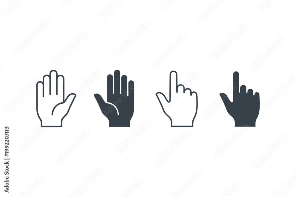 Obraz premium Hand Gestures Icons