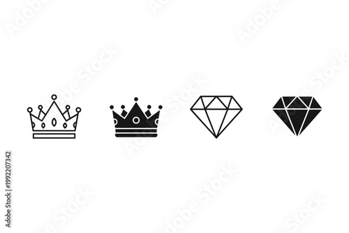 Crown and Diamond Icons