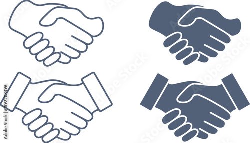 握手する2人の手の素材セット