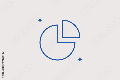 Circular pie chart representing data distribution and statistical analysis. Analytical Vector Illustration for financial report presentations and market share infographics.