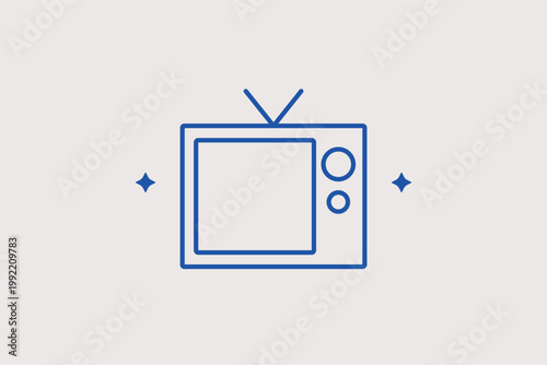 Classic television set for broadcast media and home entertainment. Media-focused Vector Illustration for streaming service guides and traditional advertising channels.