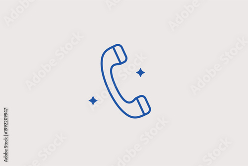 Traditional telephone handset representing voice calls and telecommunication services. Classic Vector Illustration for contact us pages and customer support hotlines.