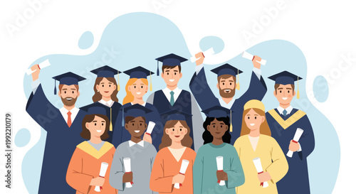 Diverse Group of Graduates Celebrating Academic Achievement and Future Success.