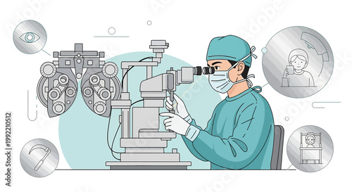 Ophthalmologist Performing Eye Surgery with Advanced Equipment