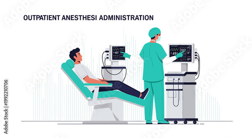 Outpatient Anesthesia Administration: Patient Monitored During Procedure with Medical Equipment