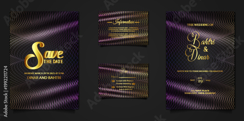 luxury elegant wedding invitation card set