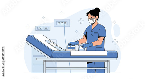 Nurse Performing Medical Procedure in Modern Operating Room