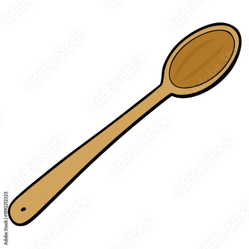 A Wooden Spoon With Carved Handle Transparent Background