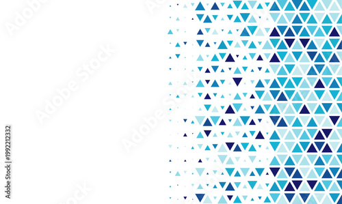 Abstract triangle geometric background with blue pattern and right side layout