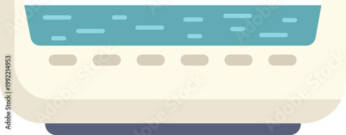 Modern wall mounted air conditioner illustration, indoor cooling unit for home and office climate control.