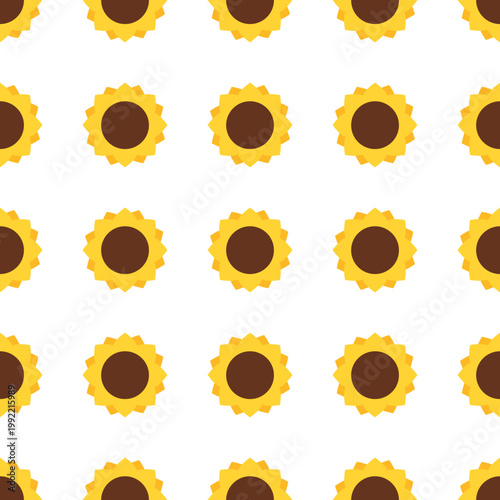Seamless pattern of sunflowers for Sao Joao festival, isolated on transparent background