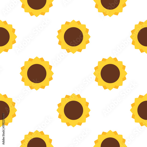 Abstract sao joao festival pattern with sunflowers isolated on transparent background