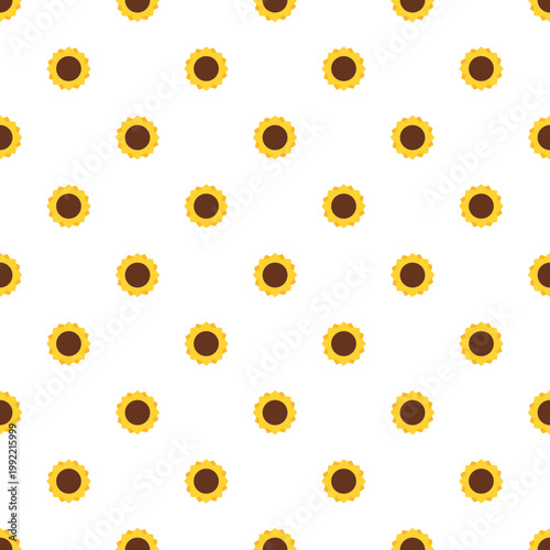 A repeating pattern of sunflowers isolated on a transparent background for Sao Joao celebrations