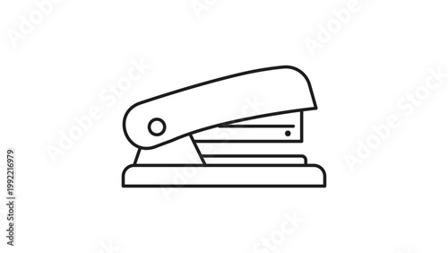 Schilderij op canvas Minimalist Stapler Vector Icon with Editable Stroke