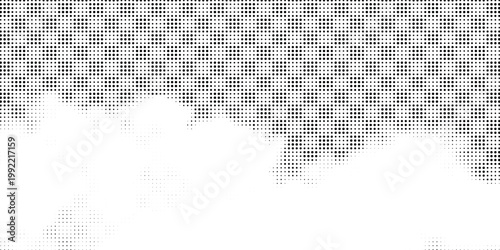 Spotted black and white grunge line background. Abstract halftone illustration background. Grunge grid polka dot background pattern