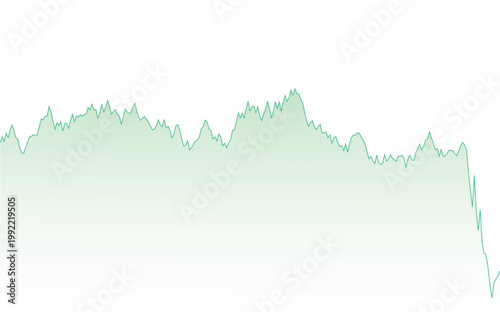 Minimalist area chart showing fluctuating data trends with soft pastel green gradient fill style