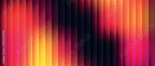 Vibrant red and orange vertical stripe pattern with fiery light glow.