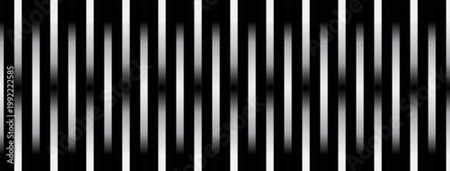 Abstract black and white vertical lines background with glowing light effect, modern high contrast stripe pattern for technology design, digital visuals, and cinematic backdrop