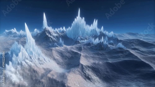 Frozen majesty, a crystalline expanse, and celestial wonder.