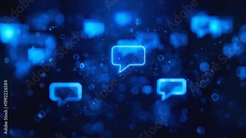 Digital Dialogue Bubbles: Animated dialogue bubbles float through a mesmerizing digital space, creating a visual symphony of virtual conversation.